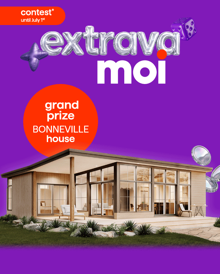 Extravamoi contest  until July 1st. To win the grand prize, a Bonneville House. Also discover 15 exclusive online prizes including a Canam Spyder RT Limited, 10 prizes of free gas for a year at Petro-Canada, one of two Fairmont luxury getaway packages, and one of two stays at Club Med Michès Playa Esmeralda.